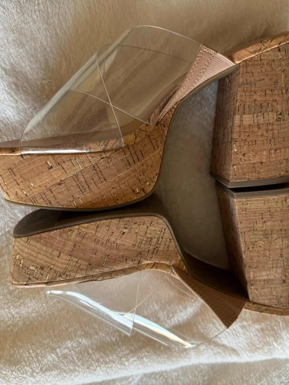 Torrid 9.5W Clear Crossover Cork Slide Sandals - Brown - Picture 2 of 5